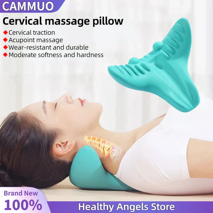 Neck And Shoulder Stretcher - Cervical Traction Cushion For Vertebral Alignment And Massage