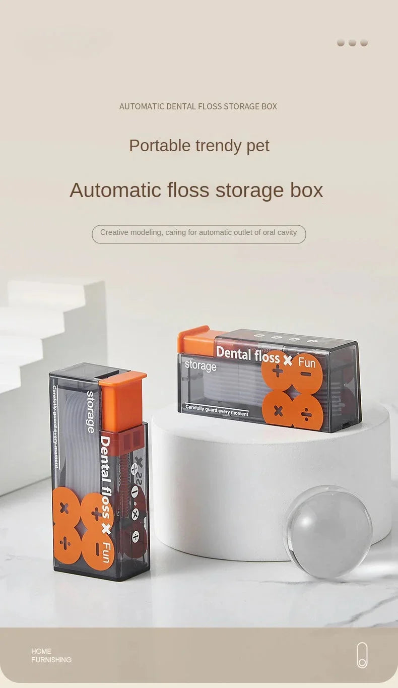 Portable Floss Dispenser With 10 Automatically Ejectable Floss Sticks