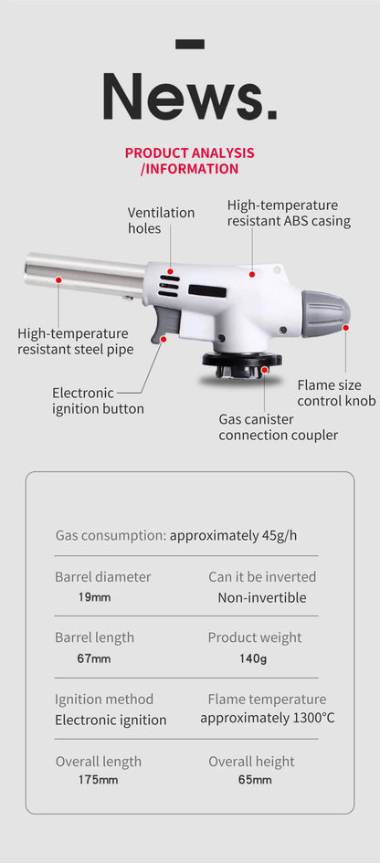 Portable Butane Gas Burner - Perfect For BBQ , Camping & Kitchen