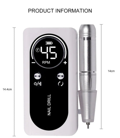 High-performance 45000rpm Portable Electric Nail Drill With Battery Quiet Design For Professional Manicure