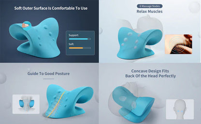 Neck And Shoulder Stretcher - Cervical Traction Cushion For Vertebral Alignment And Massage