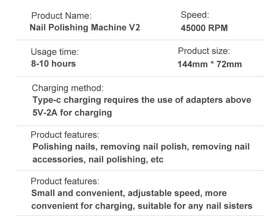 High-performance 45000rpm Portable Electric Nail Drill With Battery Quiet Design For Professional Manicure
