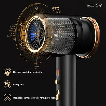 High-Performance Hair Dryer 2400W with Hot and Cold Air Function - Ion Technology