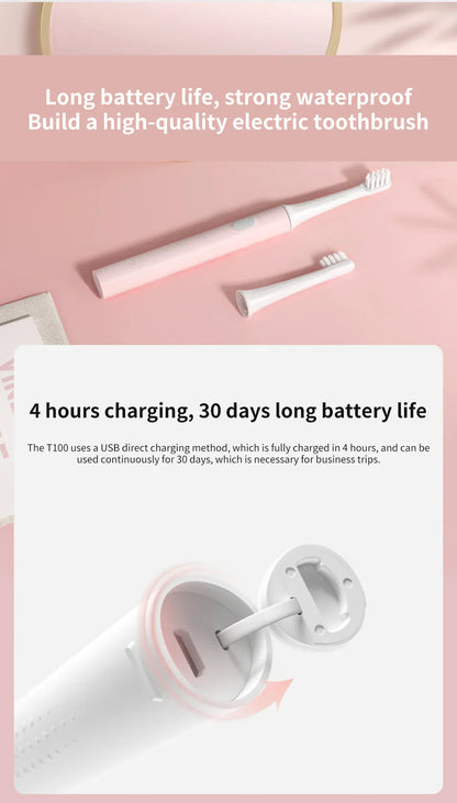 Electric Sonic Toothbrush - Waterproof and USB Rechargeable
