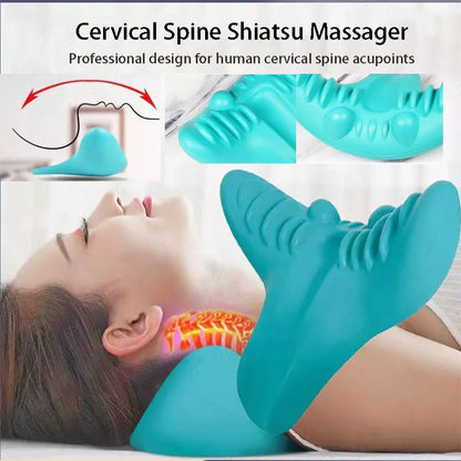 Neck And Shoulder Stretcher - Cervical Traction Cushion For Vertebral Alignment And Massage