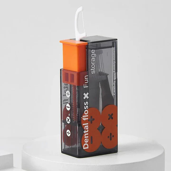 Portable Floss Dispenser With 10 Automatically Ejectable Floss Sticks