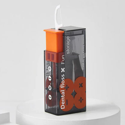 Portable Floss Dispenser With 10 Automatically Ejectable Floss Sticks