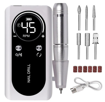 High-performance 45000rpm Portable Electric Nail Drill With Battery Quiet Design For Professional Manicure