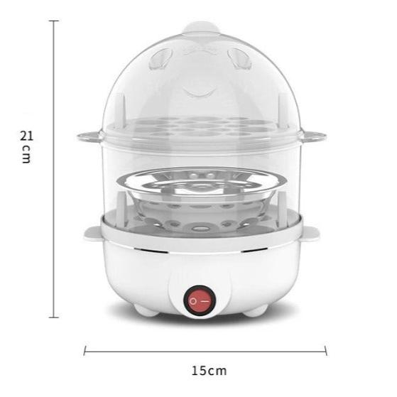Electric Egg Cooker & Steamer - Compact Multifunctional Appliance for Perfect Eggs and Steamed Food