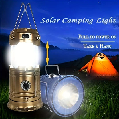 Solar Camping Lamp With Usb Charging - Portable Led Lantern For Outdoor Activities And Emergencies