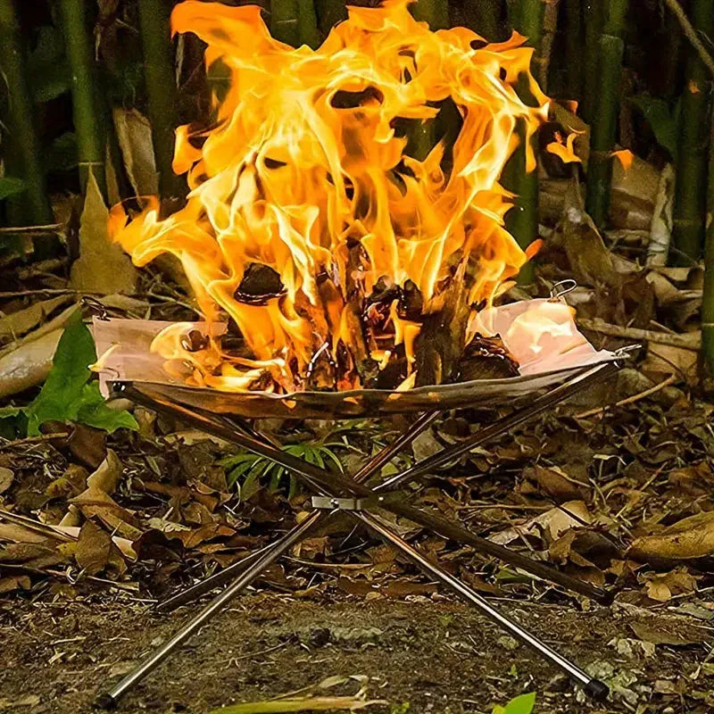 Foldable Campfire Stand - Portable Fire Pit for Camping & Outdoor Use