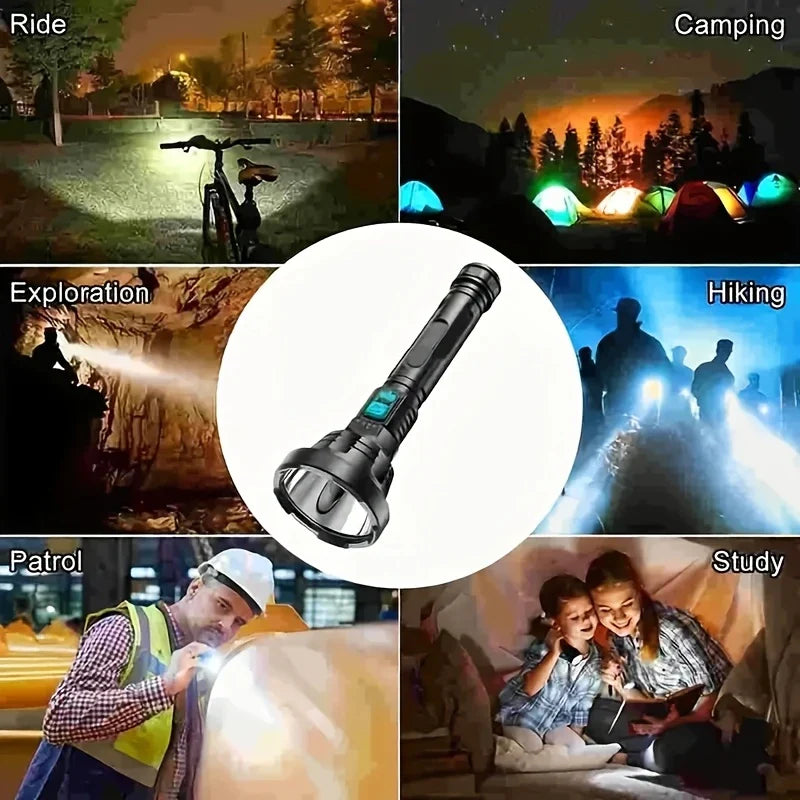 90000lm Led Torch - Tactical Searchlight With Usb Charging And Super - Bright Illumination