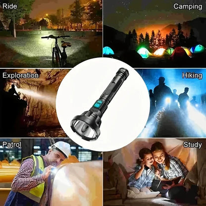 90000lm Led Torch - Tactical Searchlight With Usb Charging And Super - Bright Illumination