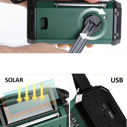 Solar Emergency Radio with Powerbank - Crank Radio with Led Torch for Camping & Outdoor