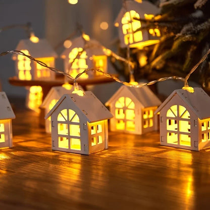 LED Fairy Lights With Mini Houses - Decorative Christmas Lighting For Indoors
