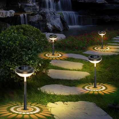 Solar Garden Lamp With Colour Change - Led Garden Lighting For Outdoor Use With Flower Pattern