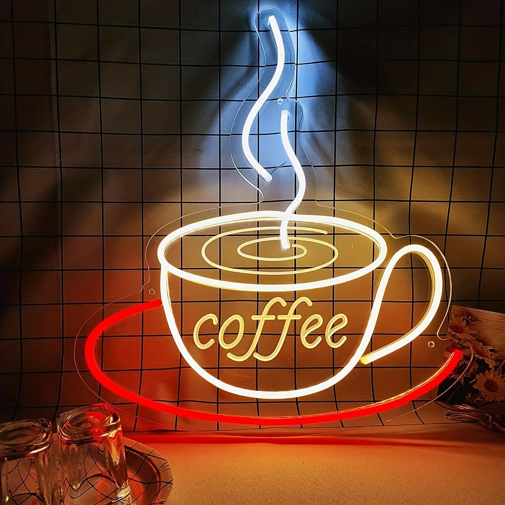 Led Neon Coffee Cup Wall Light
