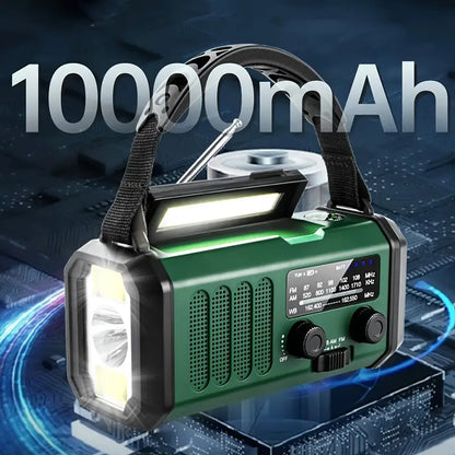 Solar Emergency Radio with Powerbank - Crank Radio with Led Torch for Camping & Outdoor