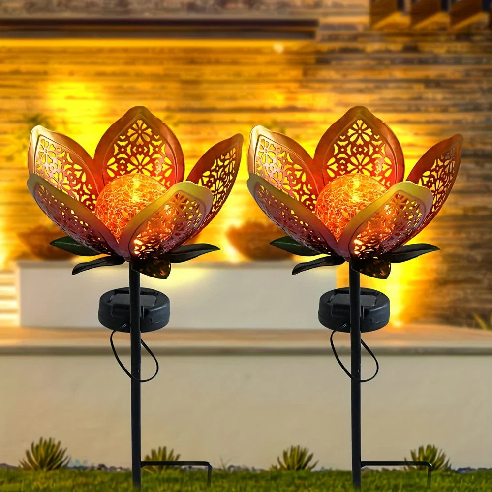 Solar Garden Light Lotus Flower - Decorative Led Outdoor Lighting For Garden And Yard