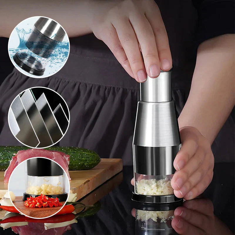 Multifunctional Garlic And Vegetable Chopper - Stainless Steel Chopper For Quick Cutting