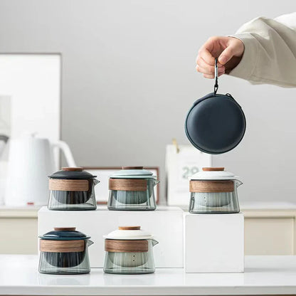 Portable And Stylish Tea Set With Teapot And Cups - Perfect For Travelling