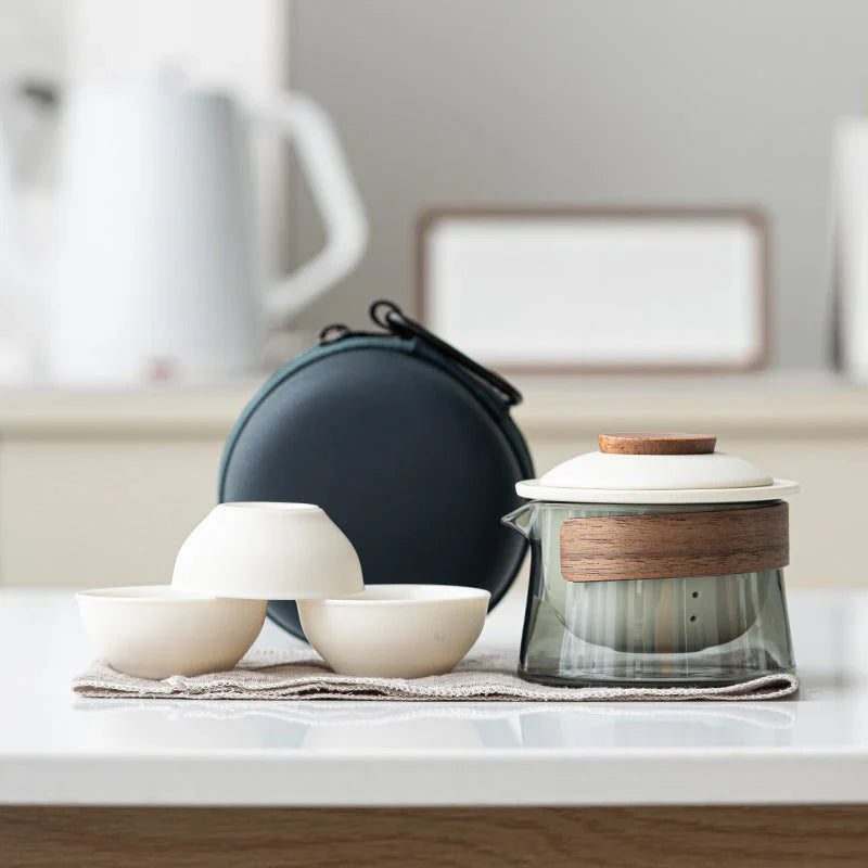Portable And Stylish Tea Set With Teapot And Cups - Perfect For Travelling