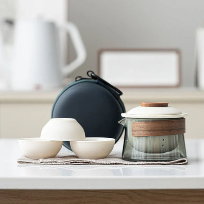 Portable And Stylish Tea Set With Teapot And Cups - Perfect For Travelling