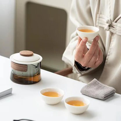 Portable And Stylish Tea Set With Teapot And Cups - Perfect For Travelling