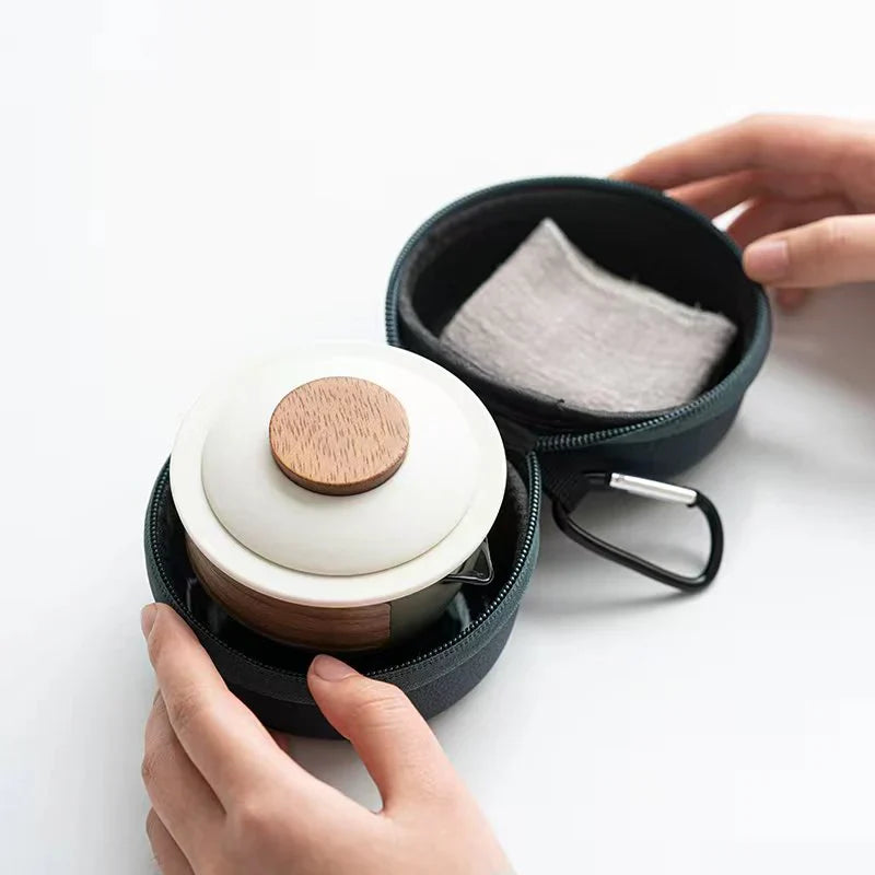 Portable And Stylish Tea Set With Teapot And Cups - Perfect For Travelling