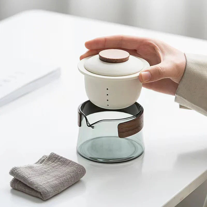 Portable And Stylish Tea Set With Teapot And Cups - Perfect For Travelling