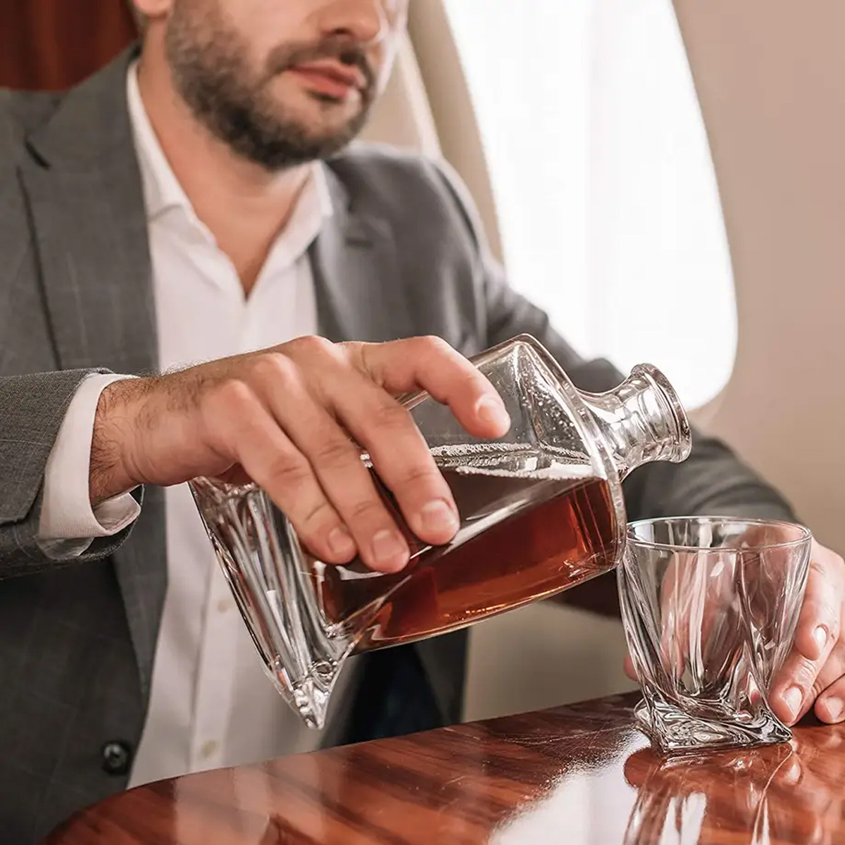 Exclusive Crystal Whiskey Set with Decanter and Glasses