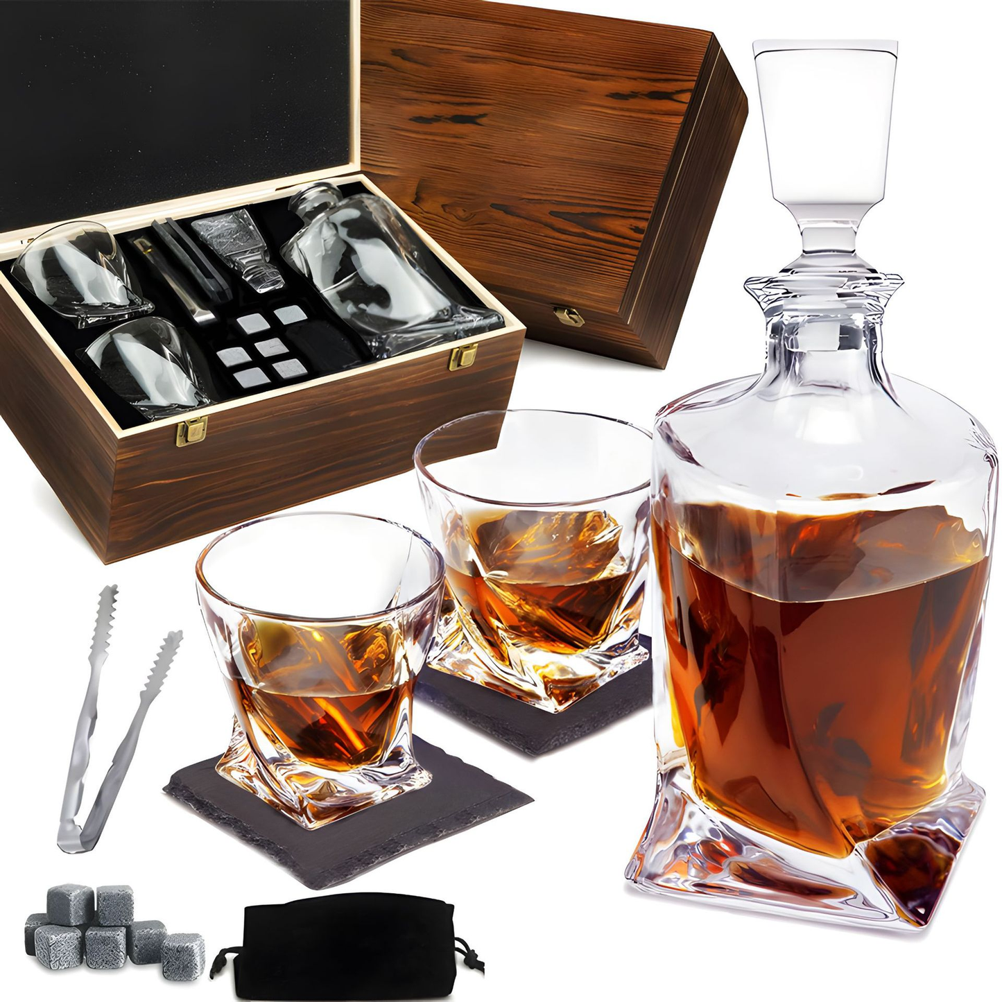 Exclusive Crystal Whiskey Set with Decanter and Glasses