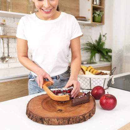 Wooden Bread Knife with Non - Slip Cutting Aid