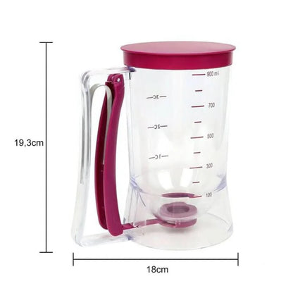 Dough Dispenser with Measuring Scale and Spout for Muffins and Cakes