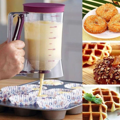 Dough Dispenser with Measuring Scale and Spout for Muffins and Cakes