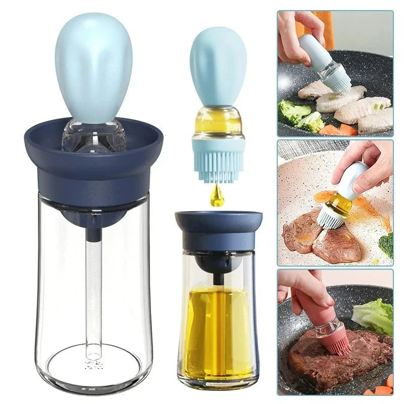 Oil Dispenser with Silicone Brush - Precise Dosing & Easy to Use for Cooking & Grilling
