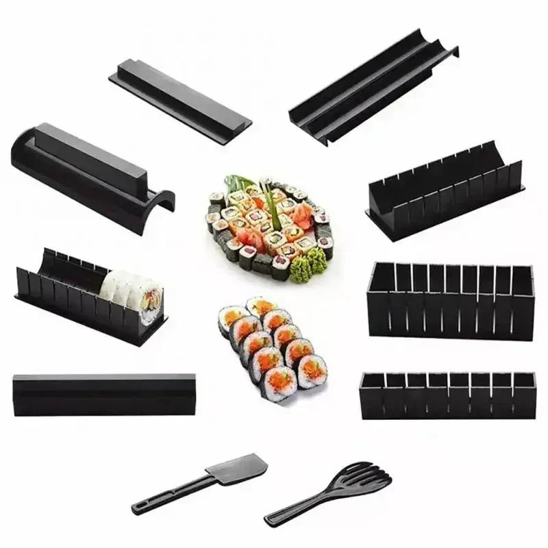 Sushi Rolling And Cutting Set - Practical Sushi Kit With Stencils And Accessories