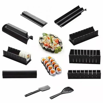 Sushi Rolling And Cutting Set - Practical Sushi Kit With Stencils And Accessories