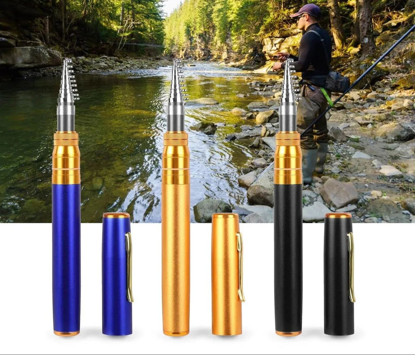 Compact Fishing Set with Telescopic Rod - Portable Fishing Rod for Travelling