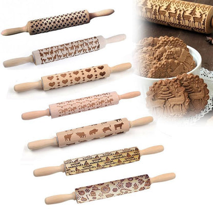 Engraved Pastry Roller For Creative Patterns