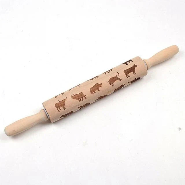 Engraved Pastry Roller For Creative Patterns