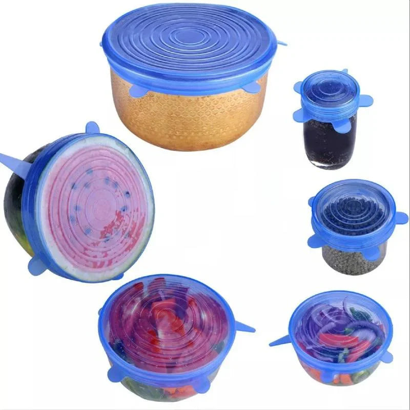 6 - Piece Set of Flexible Silicone Lids