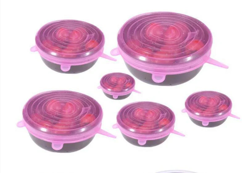 6 - Piece Set of Flexible Silicone Lids