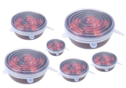 6 - Piece Set of Flexible Silicone Lids
