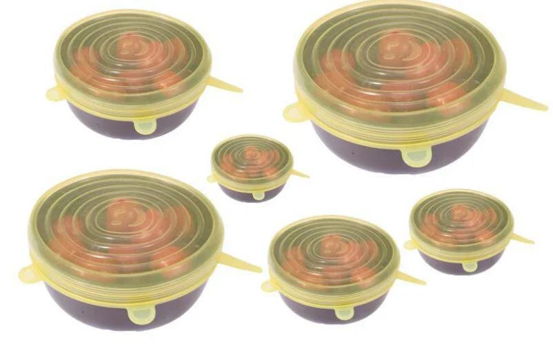 6 - Piece Set of Flexible Silicone Lids