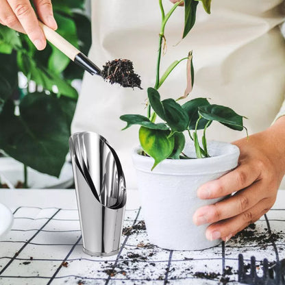 Stainless Steel Shovel for Potting Soil - Robust Planting Shovel for Garden and Balcony
