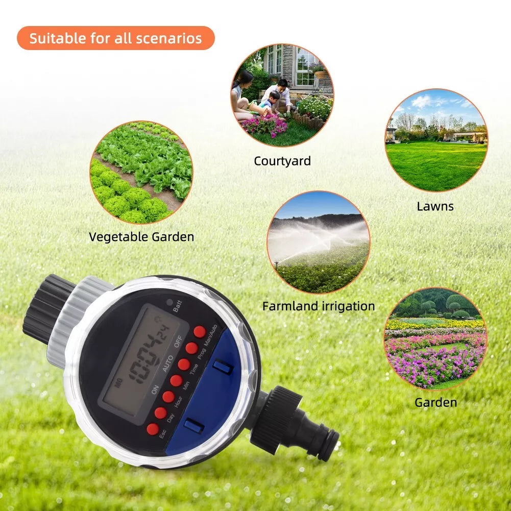 Digital Water Timer with Lcd Display - Automatic Garden Watering for Plants