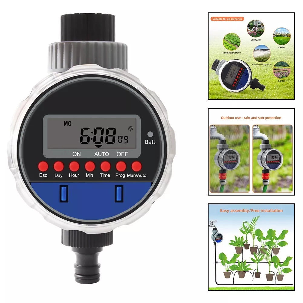 Digital Water Timer with Lcd Display - Automatic Garden Watering for Plants