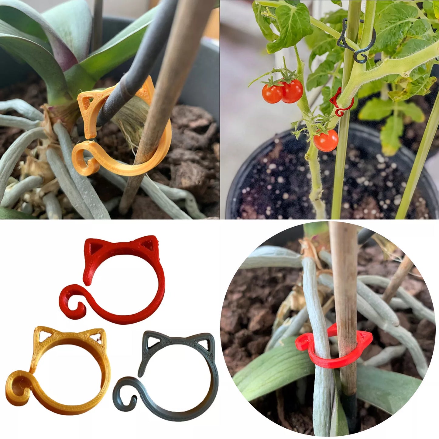 Cat - Shaped Plant Clip - Cute Plant Support for Garden and Houseplants