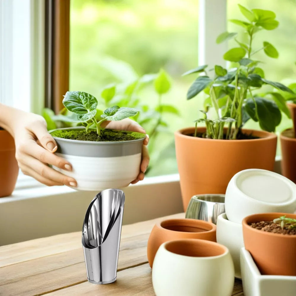 Stainless Steel Shovel for Potting Soil - Robust Planting Shovel for Garden and Balcony